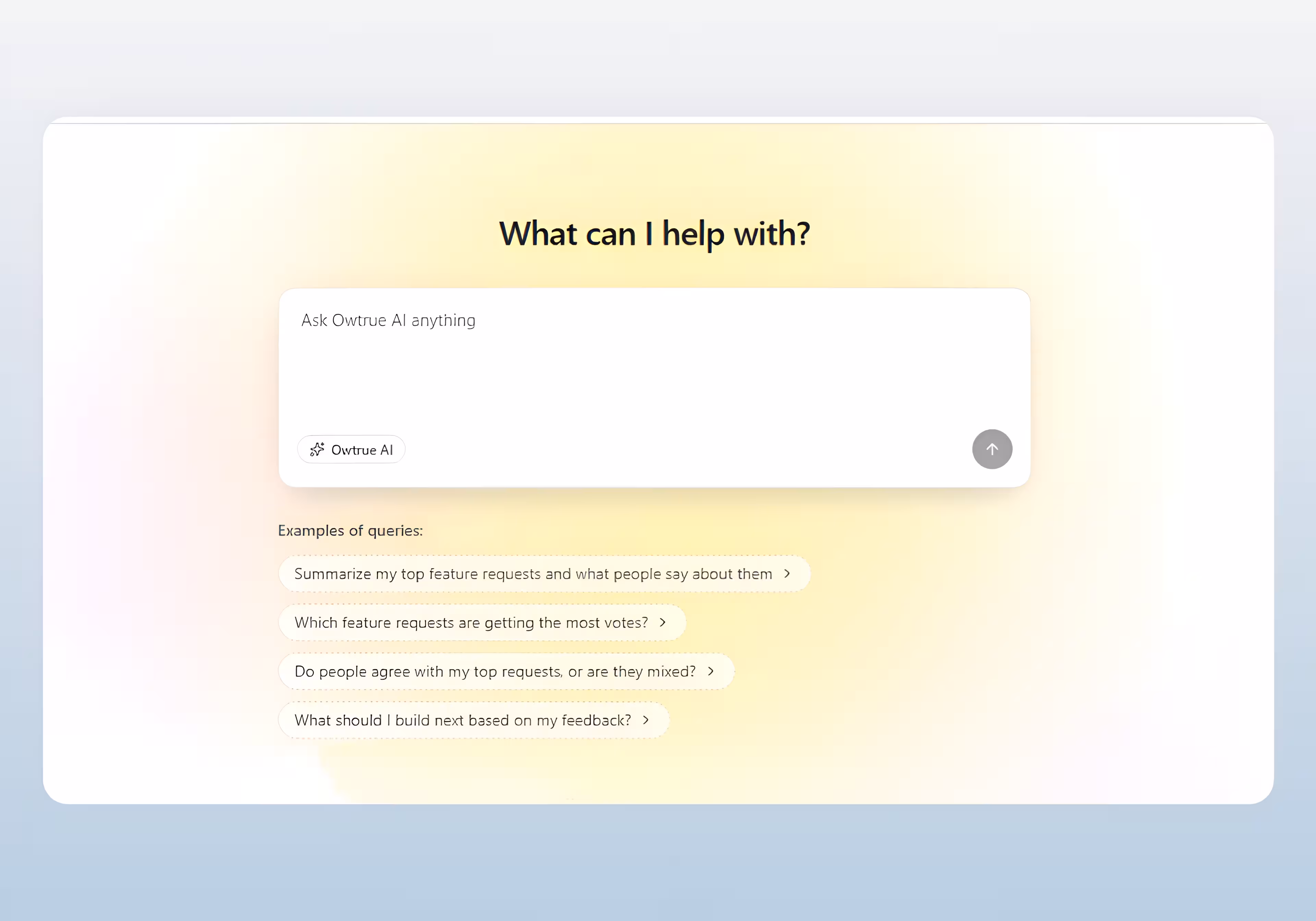 Owtrue AI chat in the Owtrue dashboard